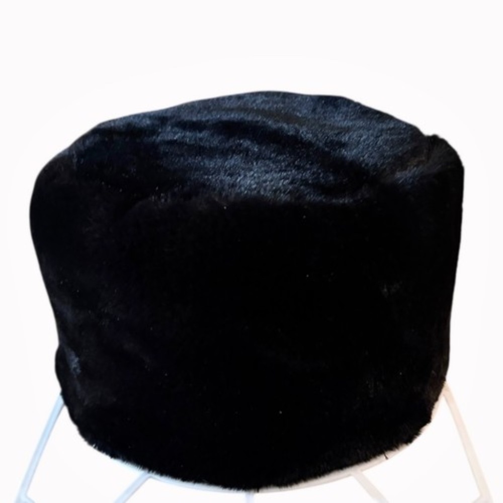 Womens Faux Fur Black Bucket Hat One Size Fits All - Picture 8 of 9